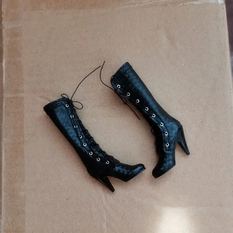 

Black Boots solid shoes For 1/6th HT PH Female Figure Body Doll Toy