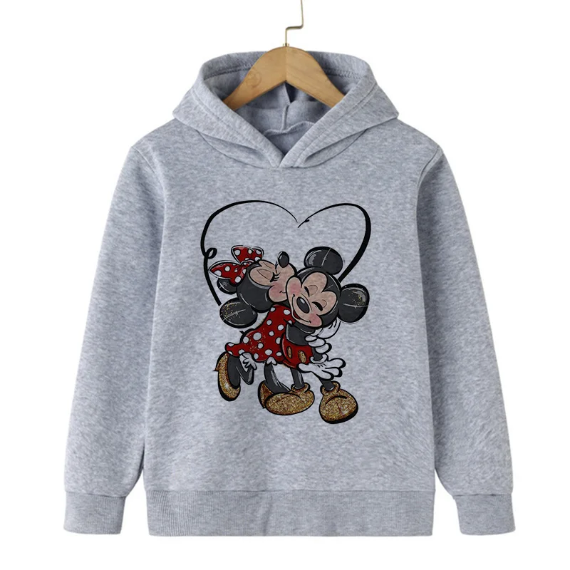 Sweatshirts Cartoon Children Cute Manga Anime Disney Mickey Minnie Mouse Hoodie Clothes Kid Girl Boy Sweatshirt Hoody Baby Top