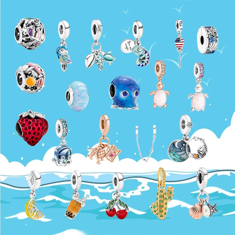 

2022 Summer New 100% High Quality S925 Sterling Silver Camping Night Sky Turtle Charm Series Fashion Diy Light Luxury Jewelry