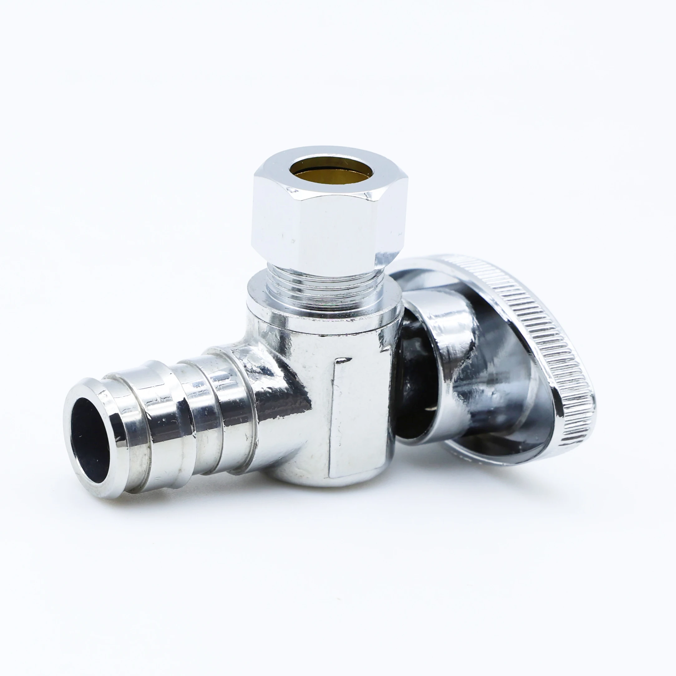 KING SMART PEX A/F1960/Wisbo PEX 1/2" * 3/8"OD 1/4 Turn Angle Stop Valve; 8Pcs/Case; 80408