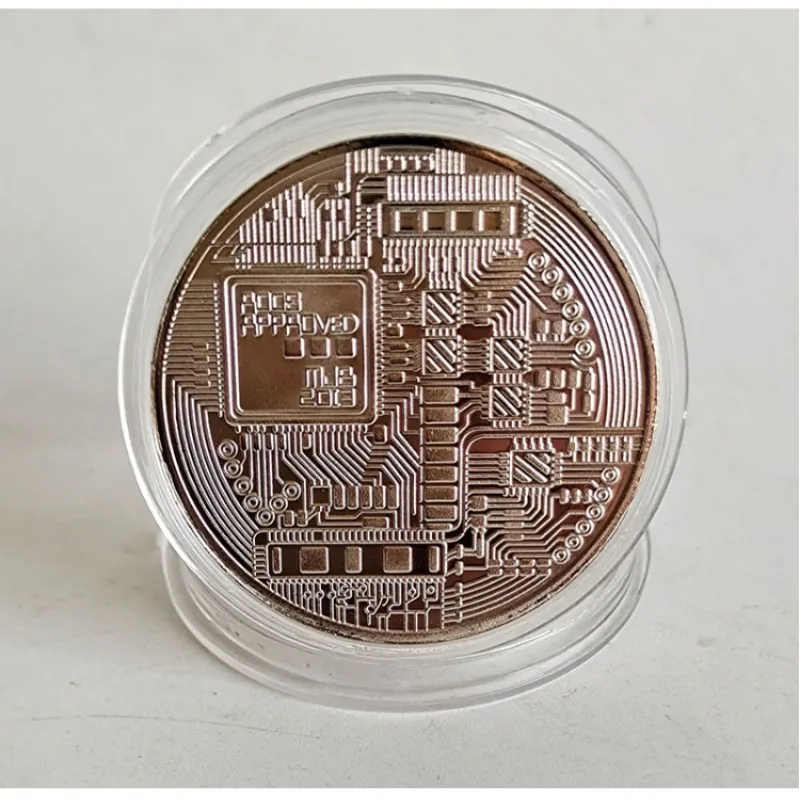 Gold Plated Bitcoin Coin Collectible Art Collection Gift Physical Commemorative Casascius Bit BTC Metal Antique Imitation coin deposit box password box
