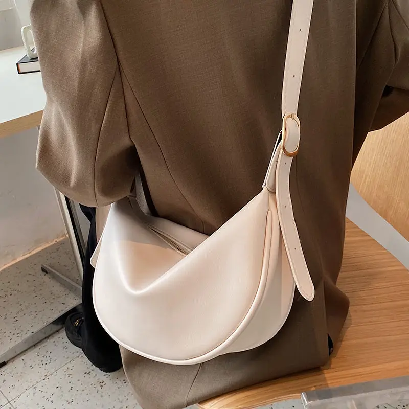 PU Leather Crossbody Bags Women Soft Texture Office Lady Elegant Casual Korean Ins Ulzzang Shoulder Handbags Female Big Capacity