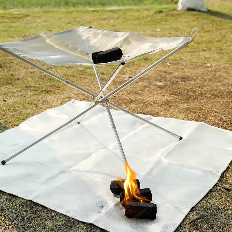 

Camping Fireproof Cloth Flame Retardant Insulation Mat Blanket Glass Coated Heat Insulation Pad Outdoors Picnic Barbecue