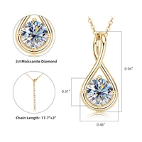 Lnngy 8mm 2.0ct Moissanite Necklace – 925 Sterling Silver