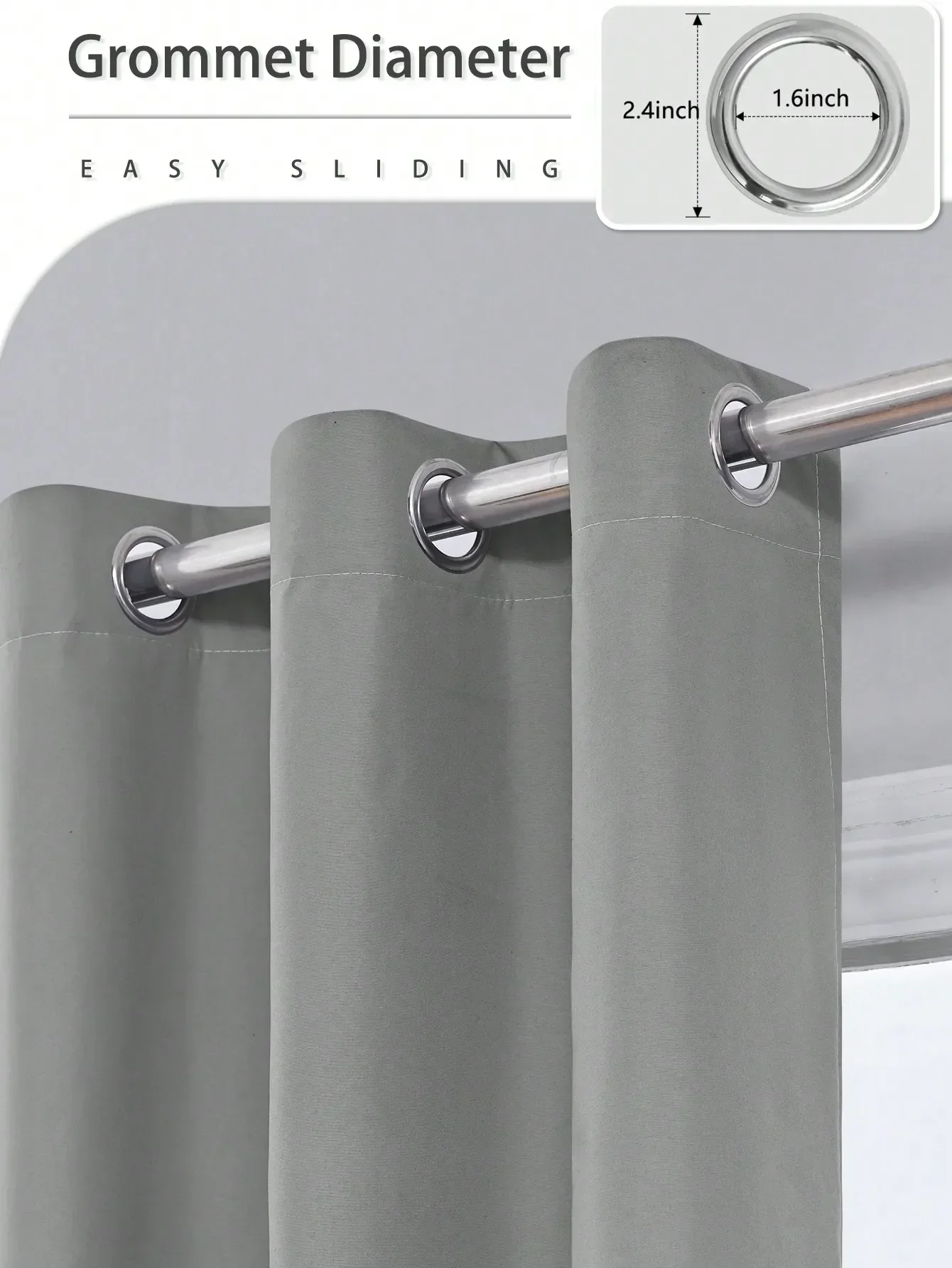 2025 New Total Privacy Safe and Odorless Curtains for Living Room and Bedroom 1pc Solid Blackout Curtains with Grommets 6
