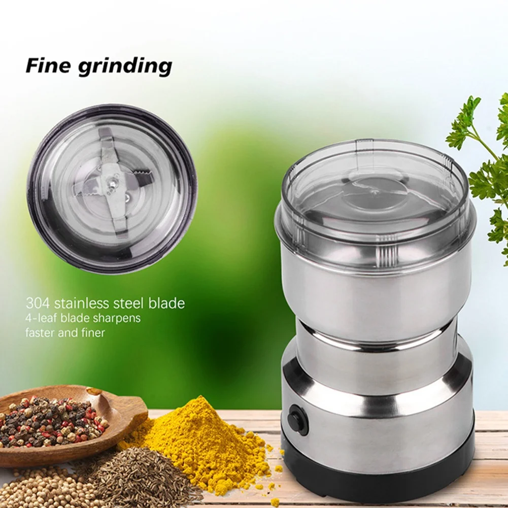 Electric Coffee Grinder Household Cereals Nuts Spices Beans Flour Grinder Machine Portable Multifunctional Kitchen Chopper Blade electric coffee grinder portable mini stainless steel hand handmade coffee bean burr grinders mill kitchen tool grinders coffee