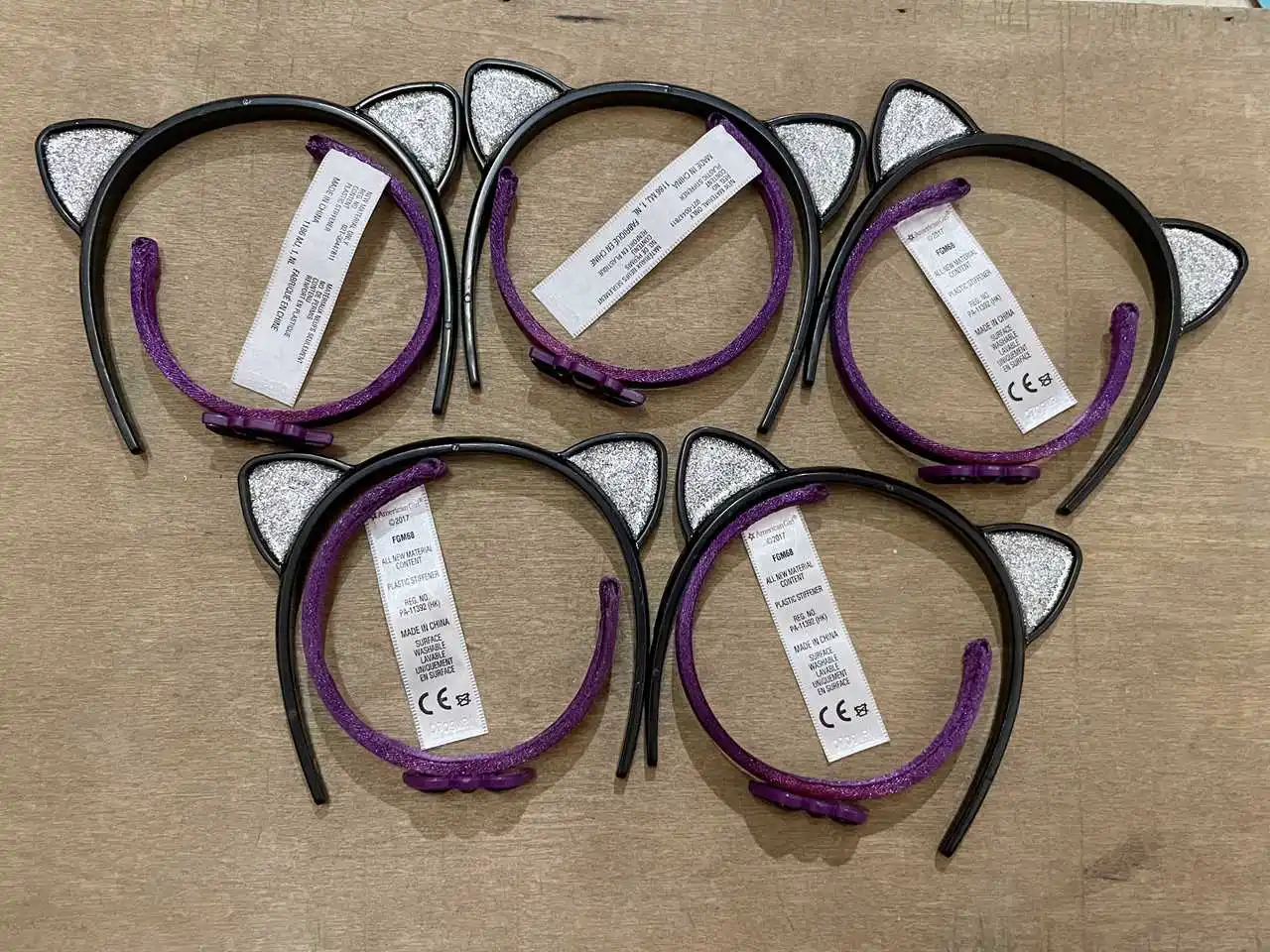 

18" Girl Doll Headband Purple Black Pink Cat's Ear Shape Headband American 18" Doll Accessories Baby Toys