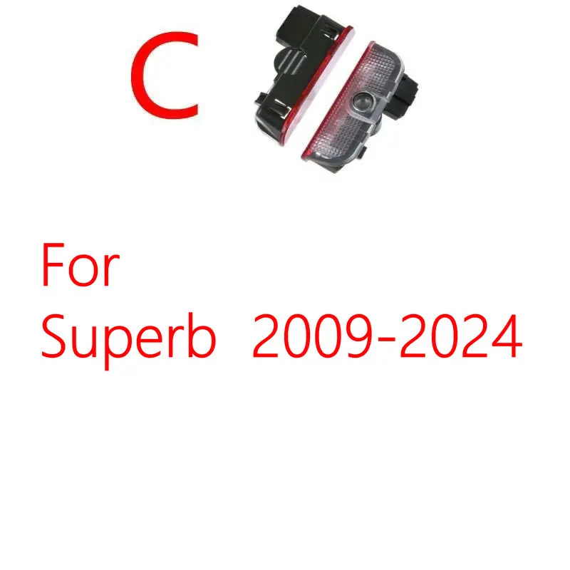 2X For Skoda Superb B8 B6 B5 3U 3V 3T Octavia A5 A7 2005-2024 2013 2022 2021 2020 Accessories Car LED Door Logo Projector Lights