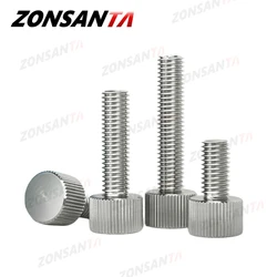 Premium 304 Stainless Steel Knurled Thumb Screws with Flat Round Head - M8 (1Pcs)