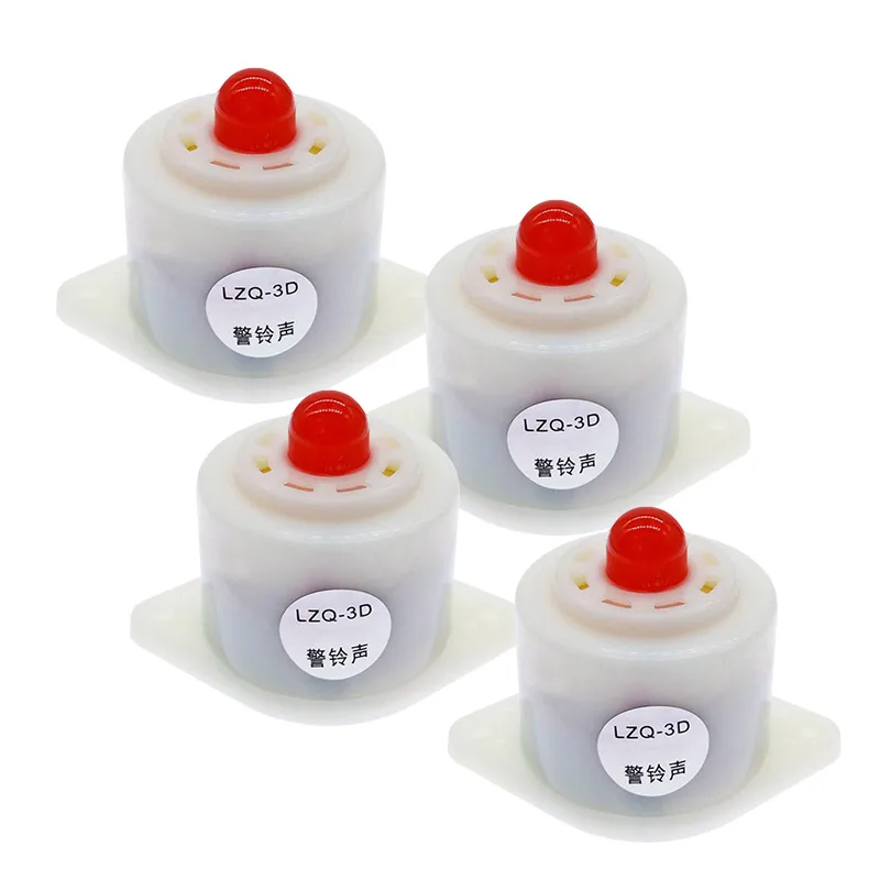 플래시 라이트가 있는 보안 시스템용 4Pcs LZQ-3D 고데시벨 전자 버저, 가청 및 시각 경보 12V 24V 220V