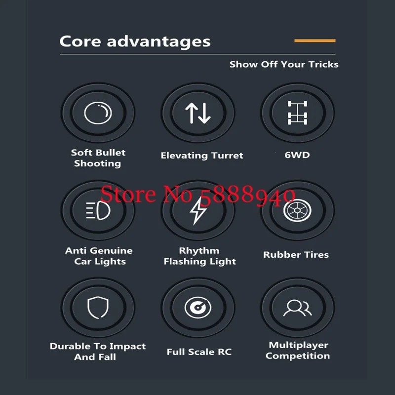 6WD High Speed Space Mars Exploration Remote Control Tank Vehicle 2.4G Off Road Ejection Elevating Turret Launch Bullet RC Truck 6