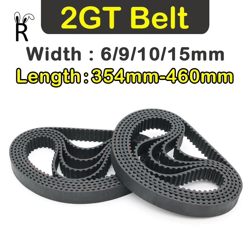 Belt Length 354mm-460mm GT2 Synchronous Belt 2M 3D Printer Belt Width 6/9/10/15mm Rubber Closed Loop Pulley Belt 2GT Timing Belt yi chuan ​2gt closed strap belt length 100 220mm3d printer parts spacing 2mmgt2 closed loop rubber timing beltbelt width 15mm