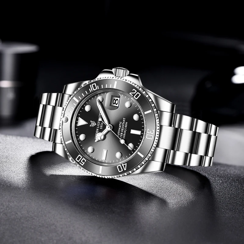 Mechanical Watch LIGE Fashion Luxury Man Tourbillon Clocks Fashion Military Automatic For Men Stainless Steel Waterproof