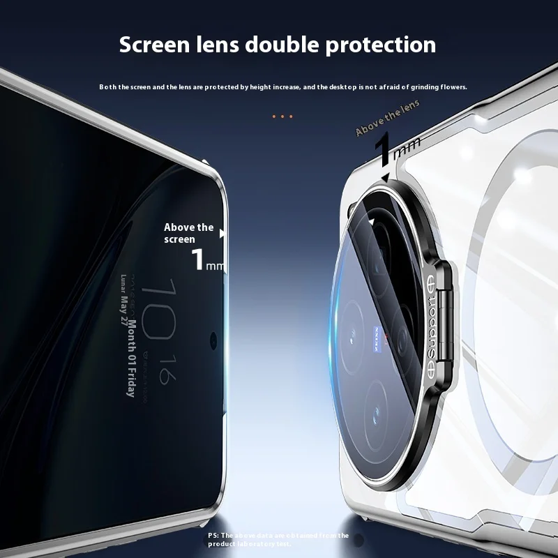 Luxury Acrylic Transparent Back Case with Magnetic Back Cover and Shockproof Protection