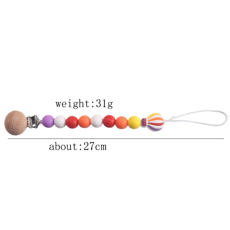 Hot Air Balloon Silicone Pacifier Chain BPA Free Baby Pacifier Anti-Drop Chain Pacifier Clips Dummy Chain