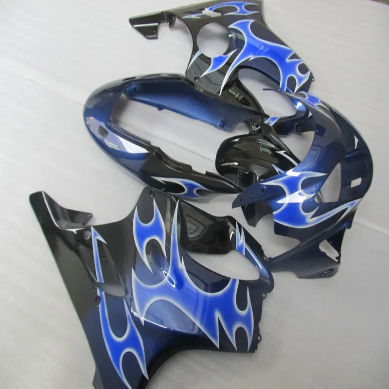 

Обтекатель Dor-Customized для honda CBR600 F4 1999 2000 CBR600F4 99 00 CBR 600 Обтекатели из АБС-пластика с синим пламенем черного цвета литьё под давлением