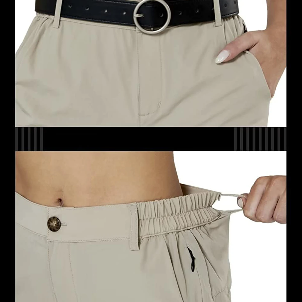Women's Hiking Sports Shorts Outdoor Quick Dry Golf Camping Climbing Waterproof Travel Short Pants with Zipper Pockets
