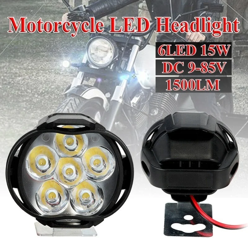 Jeffergarden LED moto phare ampoule blanc haute luminosité large vue en  alliage d'aluminium moto avant