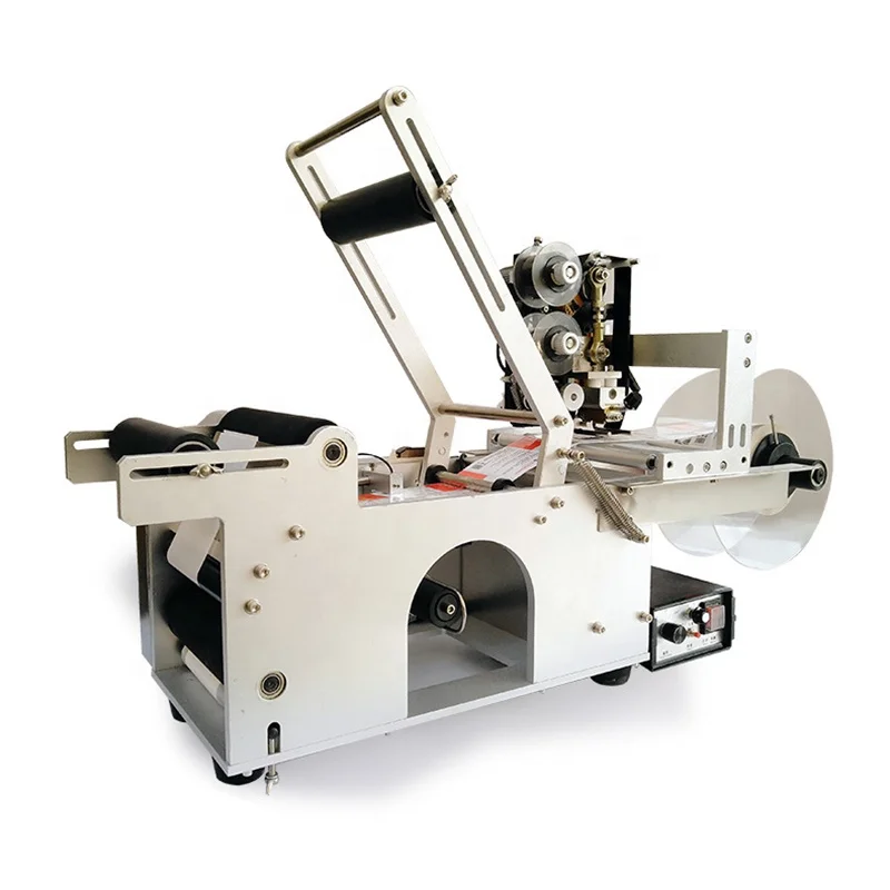 

Small Semi- Automatic Plane Top Labeling Machine Tabletop Canning Glass Jar Flat Cover Surface Label Applicator