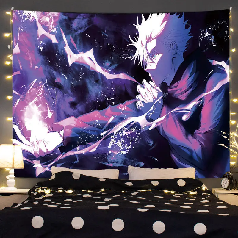 Jujutsu Kaisen Tapestry Gojo Satoru Wall Hanging Painting Anime Tapestries Home Bedroom Wall Decor Room Decoration Art tapestry decor anime wall decor