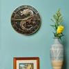 Wooden Wall Clock with Dragon Pattern: A Stylish Time - piece for Home or Office, Runs on AA Batteries 6