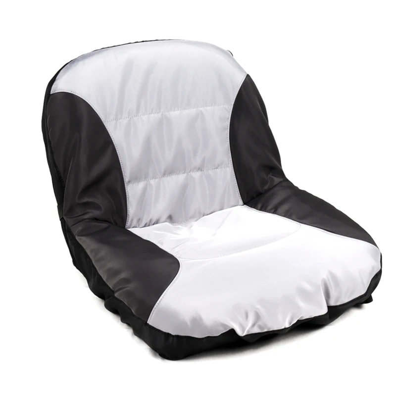 

Universal Riding Lawn Mower Tractor Seats Cover Padded Comfort Pad Storage Pouch Lawn Mower Replacement Parts Black+Gray