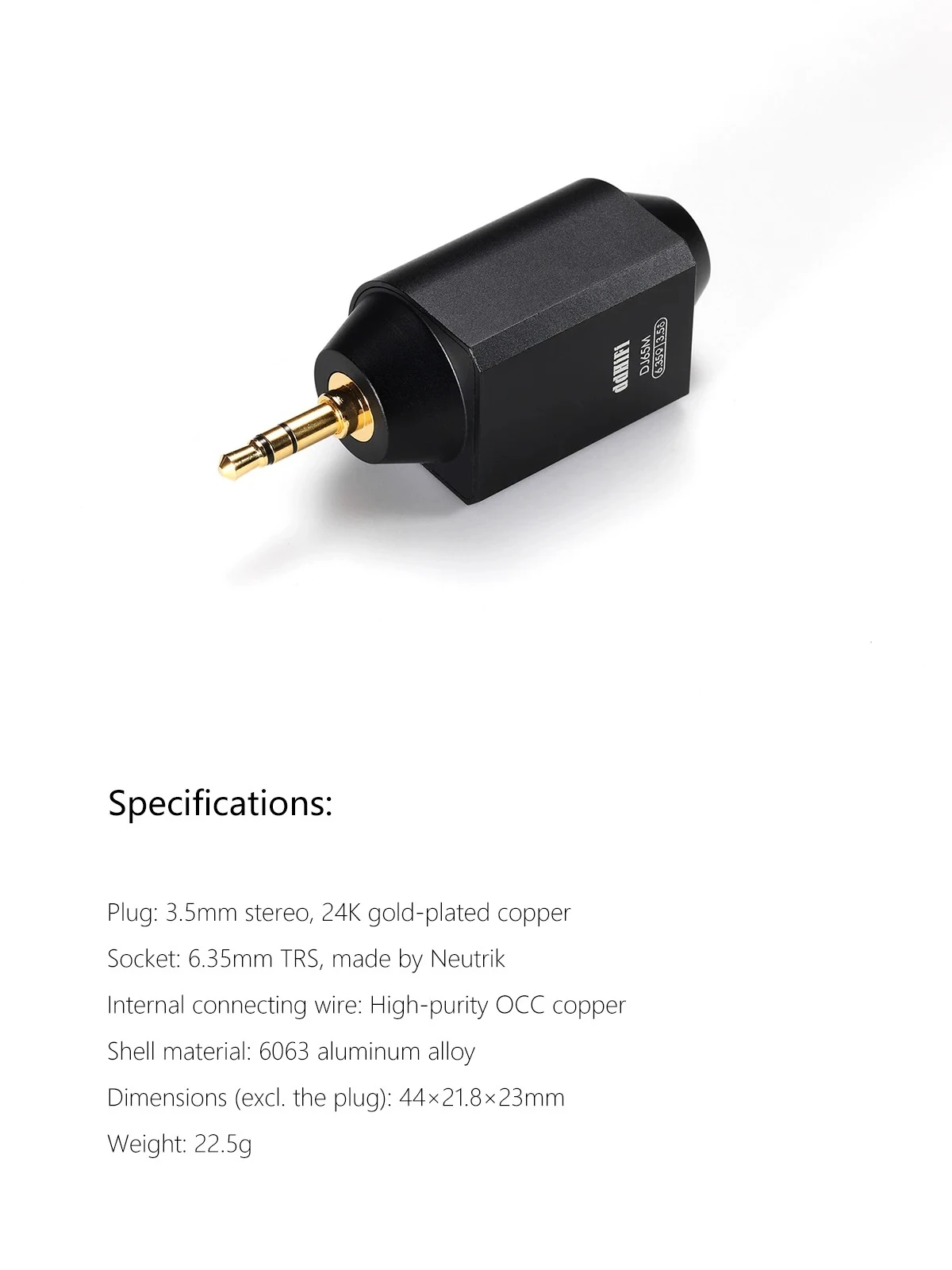DD ddHiFi DJ65M 6.35mm Female to 3.5mm Male Adapter Converting 6.35mm Headphones to 3.5mm Devices audirect