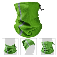 Winter Fleece Neck Warmer Reflective Neck Gaiter with Adjustable Drawstring Skiing Windproof Ski Neck Gaiter for Skiing Hiking 1