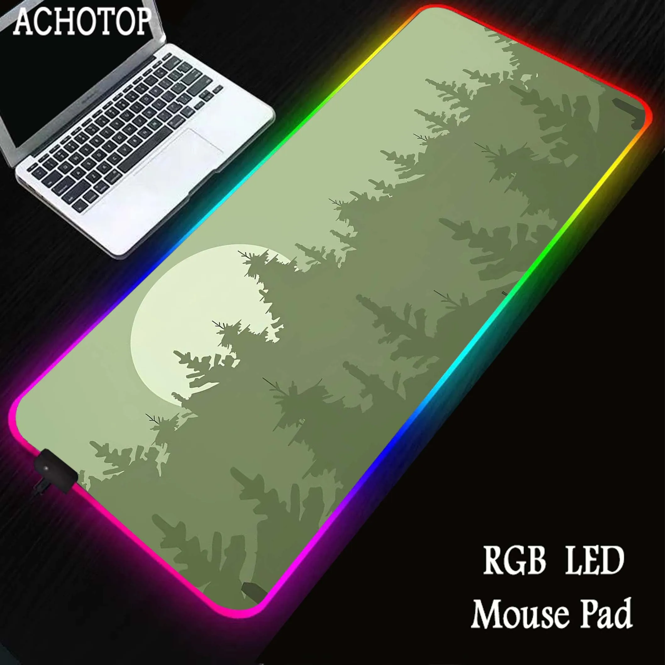 

Firewatch Mousepad Gaming Speed Keyboard Pads RGB Mouse Pad Scenery Anti-slip Pad XXXL Rubber Carpet LED Locked Edge Mouse Mat