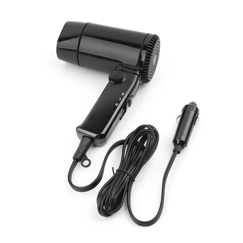 

12V Car Folding hair dryer Portable Hot Cold Blower Window Defroster For Camping Festivals Caravan Motorhome Travel Hair Blower