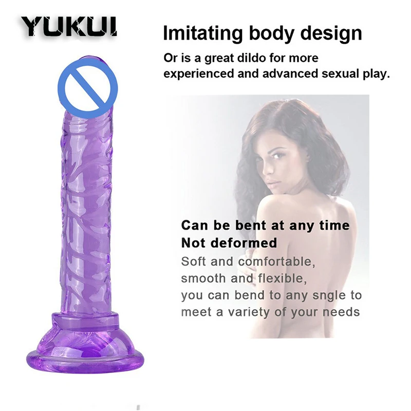 Sex Toys Mini Crystal Jelly Dildo Erotic Cock With Strong Suction Cup Sex Toys For Women Men Realistic Penis Dick Anal G-spot Simulation