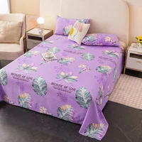 Botanical Floral Bed Sheet Set Tropical Monstera Leaves Print Flat Sheet & 2 Pillowcases Soft Comfortable Microfiber Bed Cover 5