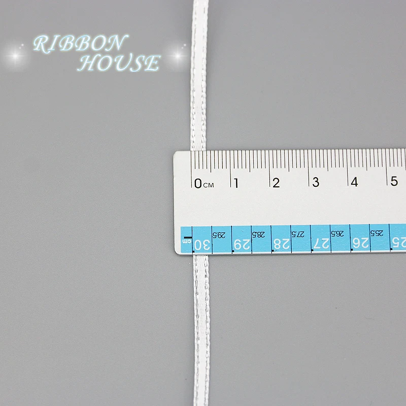 (40 Meters/lot) 3mm Silver Edge Satin Ribbon Lace Fabric  DIY Jewelry Decorative Accessories Handmade DIY Ribbon