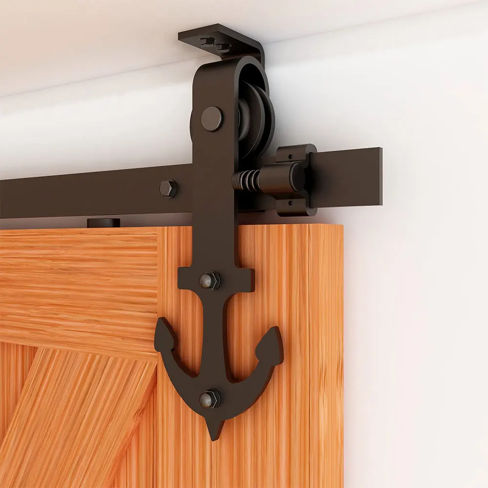 CCJHSlidingBarnDoorHardwareKitCeilingMountSlidingDoorTrack