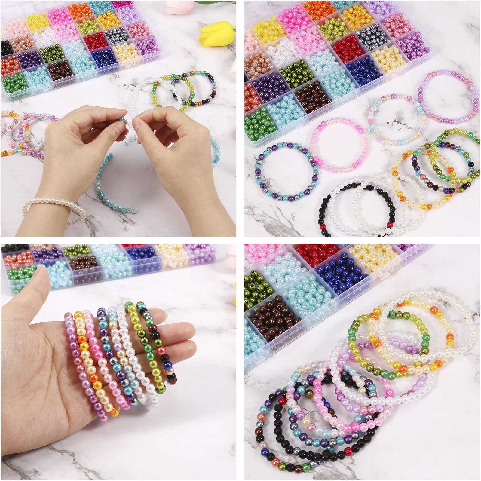 1960Pcs Bracelet Beads Kit 28Colors Beads Making Kit DIY Craft Beads Set  6mm Jewellery Beads Kit Bright Color Jewelry Making Kit - AliExpress