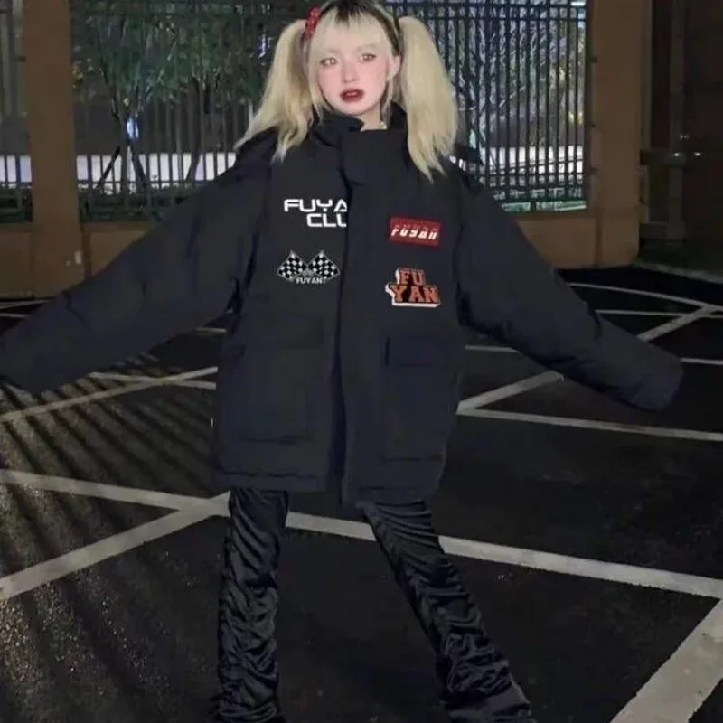 Winter Coat for Women Coats Parkas Jackets Hooded Cotton Padded Jacket Warm Loose Korean Fashion New 2022 American