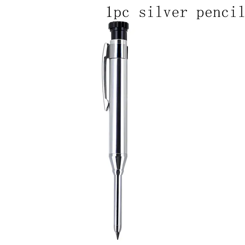 6Colors 2.8mm Metal Solid Carpenter Mechanical Pencil with Sharpener 2B Lead Core Deep Hole Construction Marking Scriber Tool - Image 23