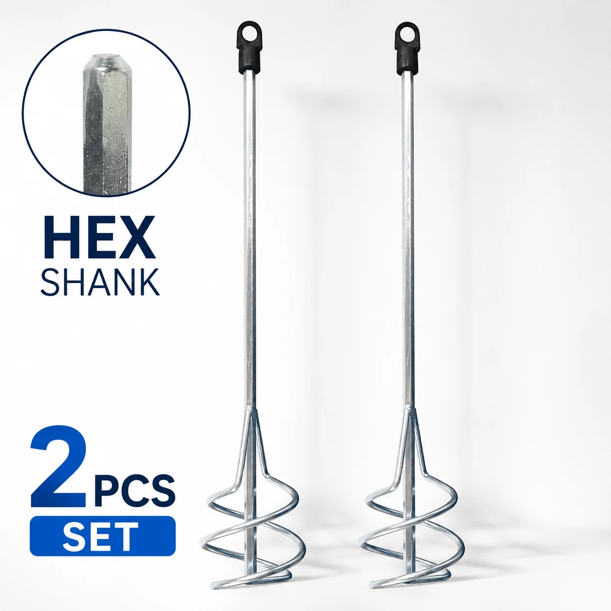 2Pcs 페인트 교반기, 80x400mm 육각 스레드 혼합 패들, 접착제용 페인트 거품기 시멘트 콘크리트 접착제 DIY 도구