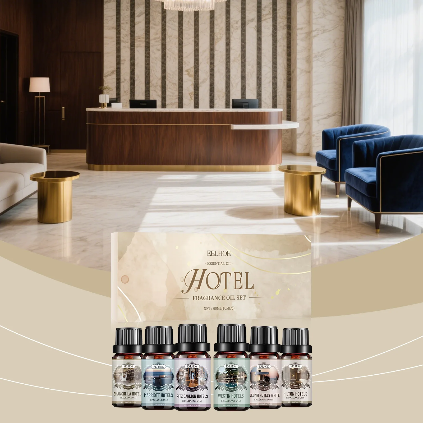10ml Hotel Fragrance Oils Premium Essential Oil for Diffuser Scented Oil Gift Set Nature Plant Making 6 Flavors