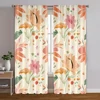 2pcs, Curtain Fabric Boho Leaf & Floral Machine Washable Fabric (without rod) Festive Perfect for Living Room, Home Decoration, 1
