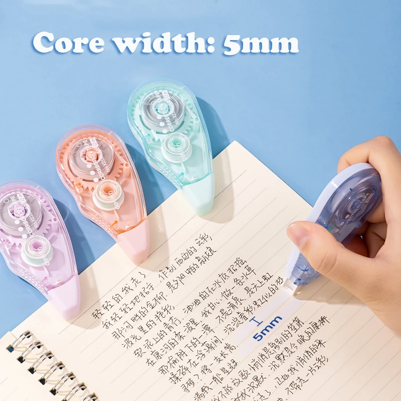 Deli Correction Tape Set Portable Whiteout Tape for Kids Writing Error Masking Correction Stationery Core Width 5mm