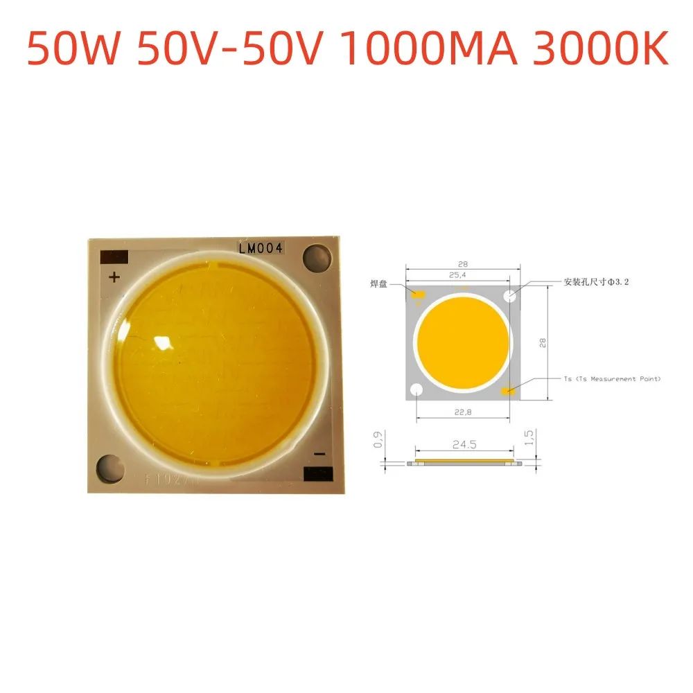 1 Pz Cob Led 50W Chip Diodo A Emissione Luminosa 2828 1919 20W 30W 40W 60W Led Cob Ad Alta Luminosità Fai Da Te Di Fascia Alta Negozio Track Light