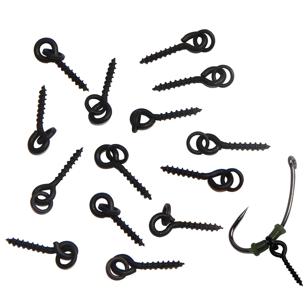 40Pcs Hook Stops Carp Fishing Tackle 20Pcs 14mm Bait Screws with Oval Ring 