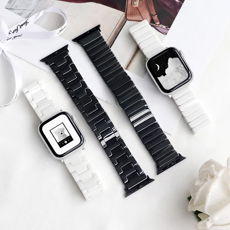 

For Apple Watch 8 45MM 49MM Generation SE2 Watch 4 Mirror Ceramic S7/6 40mm41 New for Men and Women Brand 44 Premium