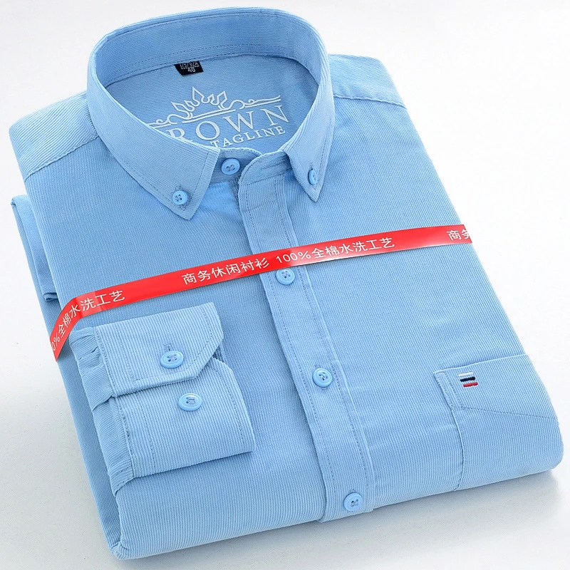 cotton corduroy warm shirts for men new autumn winter fashion solid color s 7xl businessman long sleeve smart dress casual shirt Cotton Corduroy Warm Shirts For Men New Autumn Winter Fashion Solid Color S-7XL Businessman Long Sleeve Smart Dress Casual Shirt 5