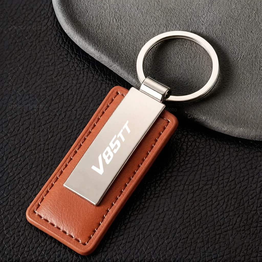 CNC Engraved PU Leather Motorcycle Keychain