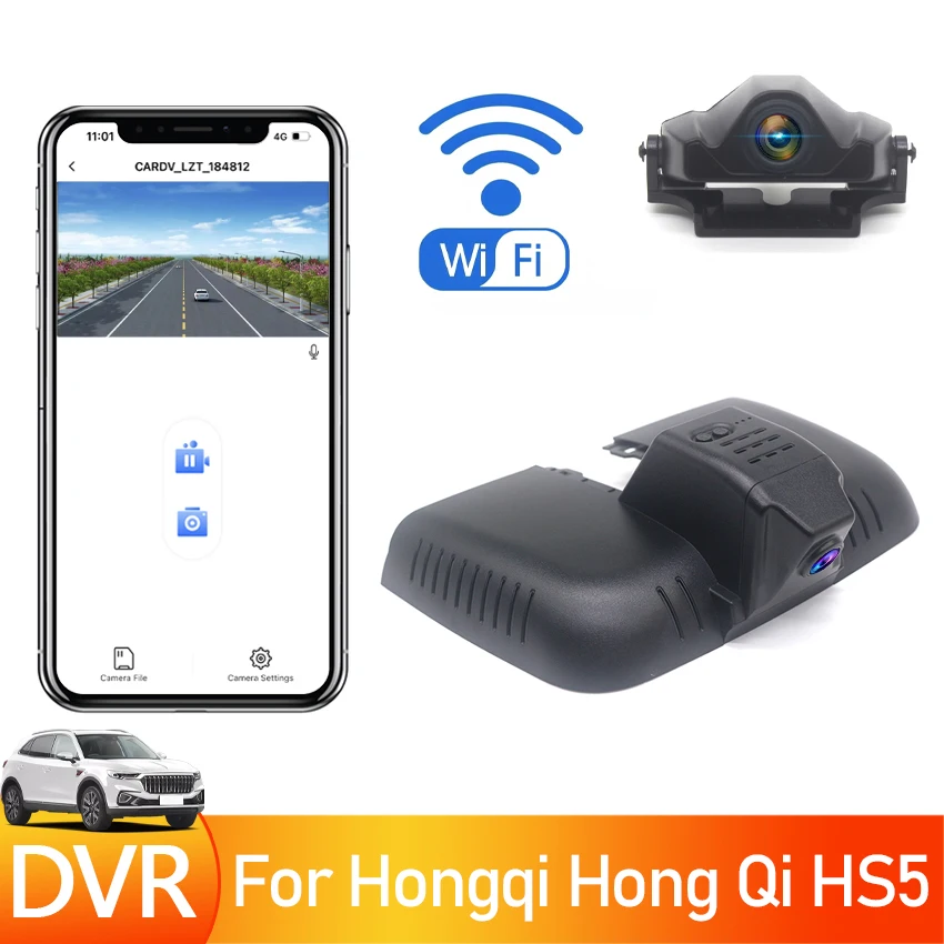 

Plug and Play UHD 2160P Car DVR 4K Dash Cam Camera Wifi Video Recorde For Hongqi Hong Qi HS5 2019 2020 2021 2022 Hidden DashCam