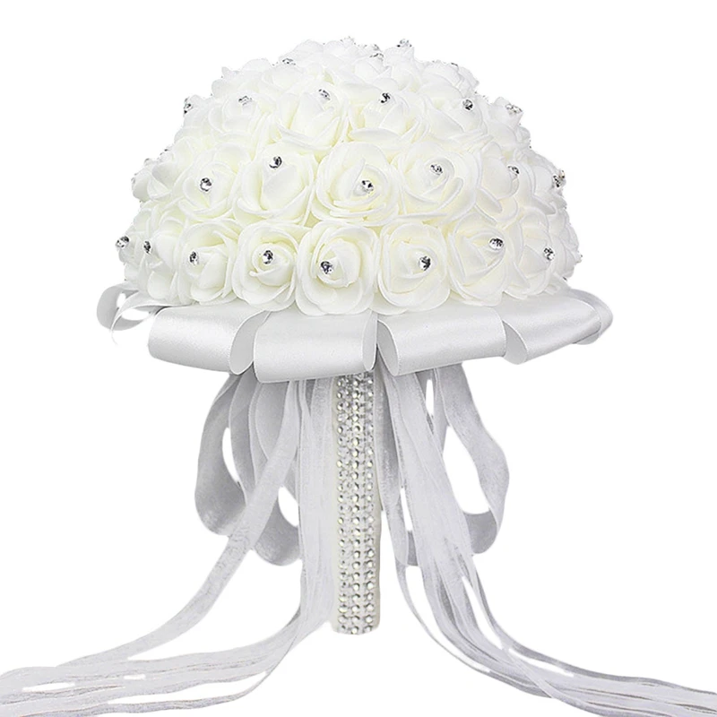 

BEAU-белая фотолента Свадебный букет ручной работы искусственные цветы для свадьбы, букеты подружки невесты