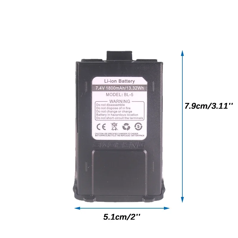 Baofeng GT-3TP Walkie Talkie Battery 7.4V 1800mAh 3800mAh for GT-3 GT3 GT3TP &GT-3 Mark-II III Walkie Talkie Replacement Battery 2