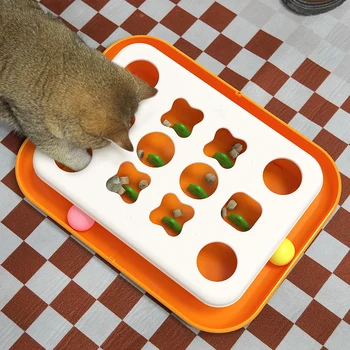 Giocattoli puzzle per gatti Dispenser di cibo lento di livello 2 Giocattolo alimentatore divertente Palline per gattini Stimolazione Trattare Scatola del tesoro mentale Gioco interattivo
